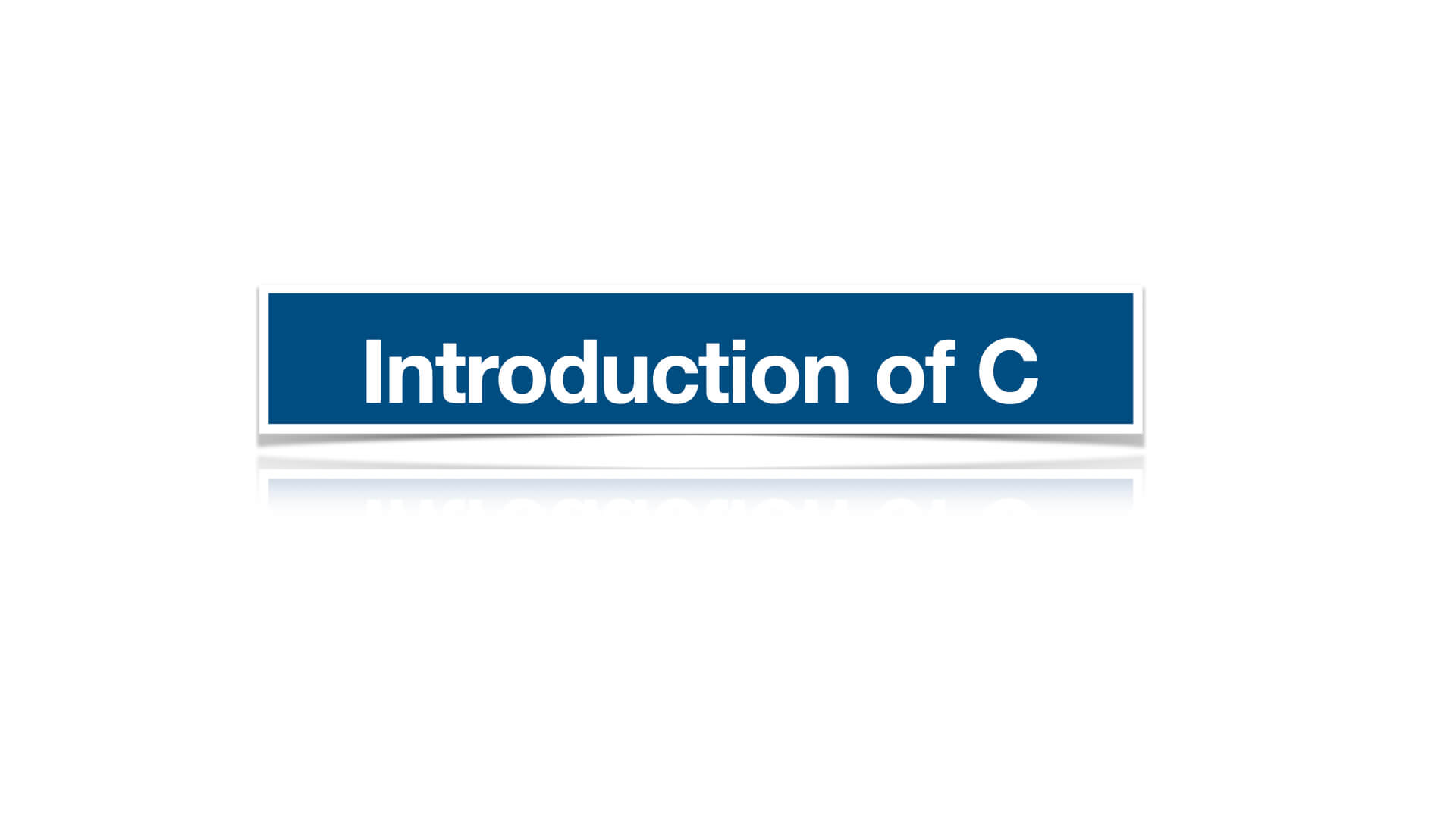 ‎introduction of c